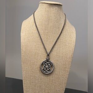 Round Pendant Necklace with antique finish